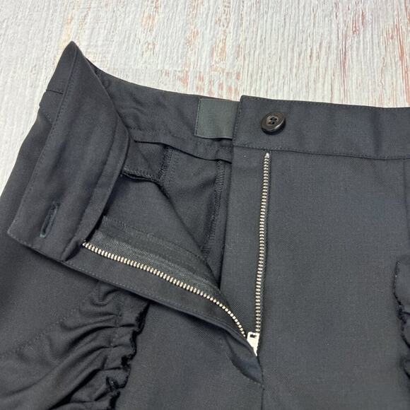 Bruno Pieters Ruffled Pant High Rise EU 36 WAIST 25 x 32 Black Zip Ankle Belgian - Picture 12 of 12